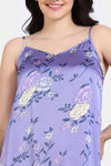 Zivame Paradise Garden Woven Knee Length Nightdress - Twilight Purple — thumbnail 5